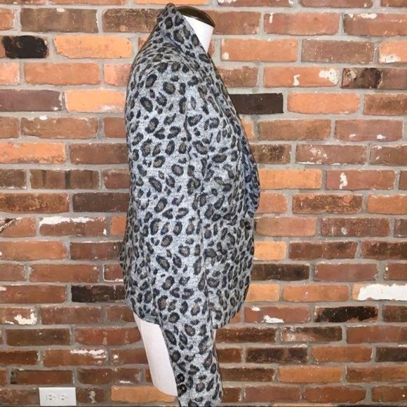 Loft Single Button Leopard Print Blazer Jacket Size Medium - Picture 4 of 6